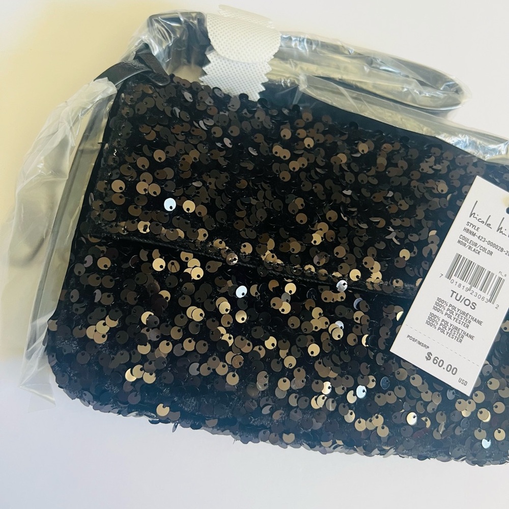 Nicole Miller Black Sequin Bag🖤 - Picture 3 of 9